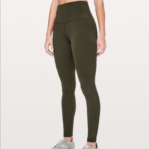 lululemon align leggings, size 2, 28”, dark olive, like new!